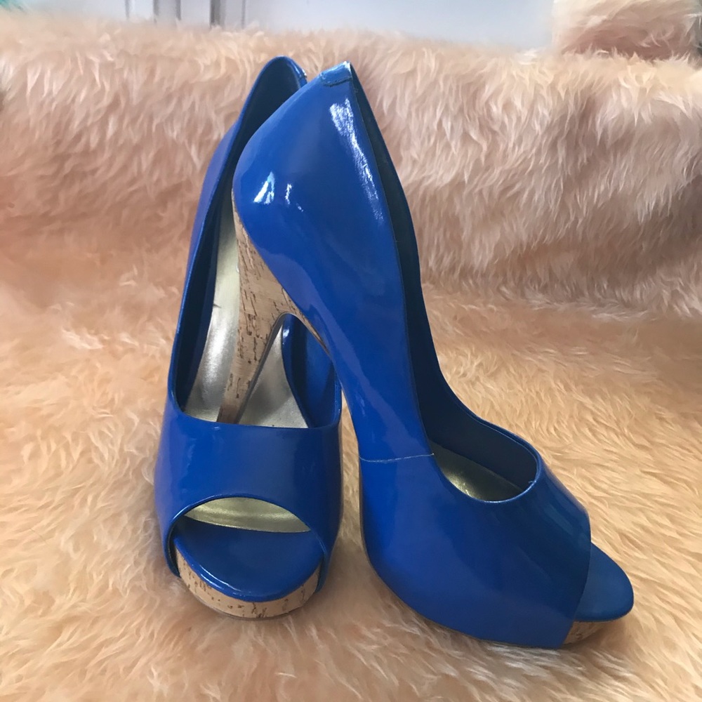 Jessica Simpson Open Toe Blue Heels - Picture 9 of 13